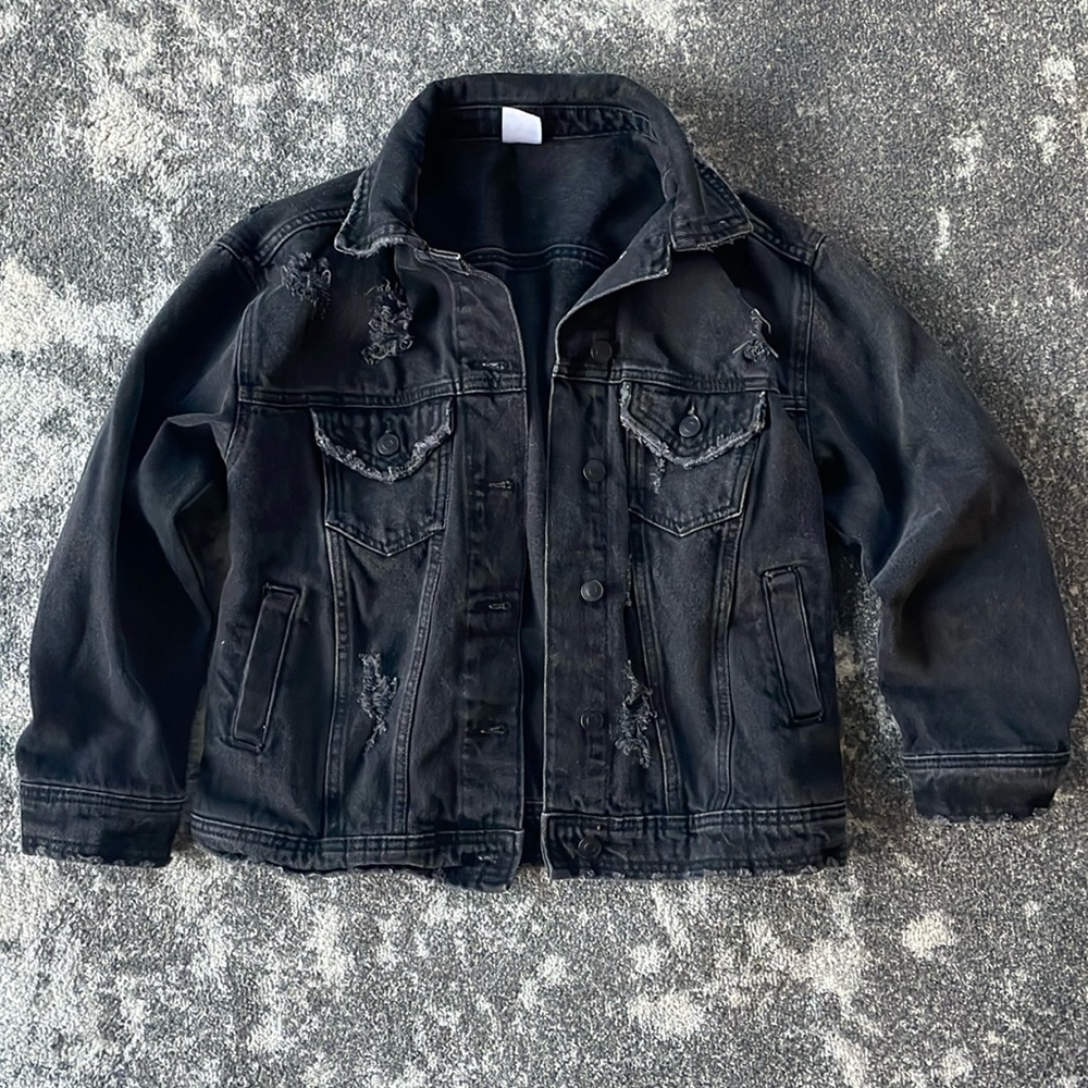 Distressed Oversized Denim Jacket